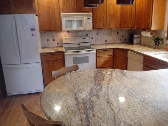 Granite countertops in kitchen