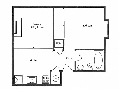 Floor plan 1 Bedroom- Small