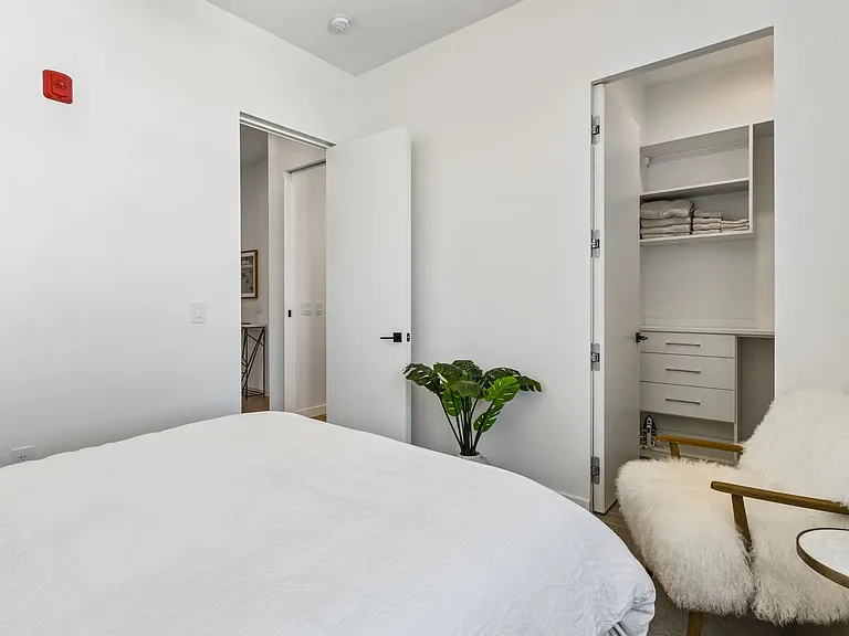 Guest bedroom with walk in closet
