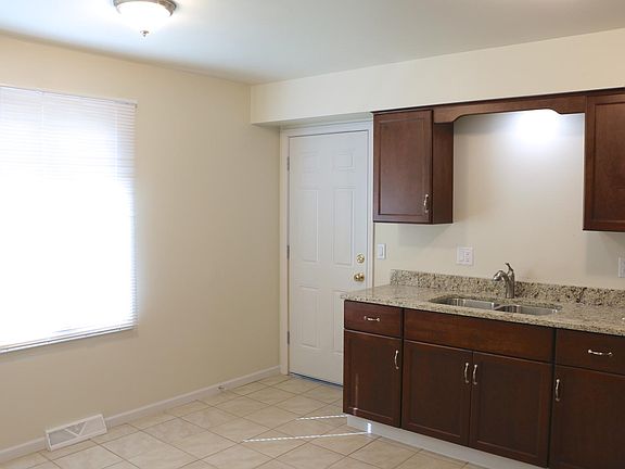Kitchen and garage door.