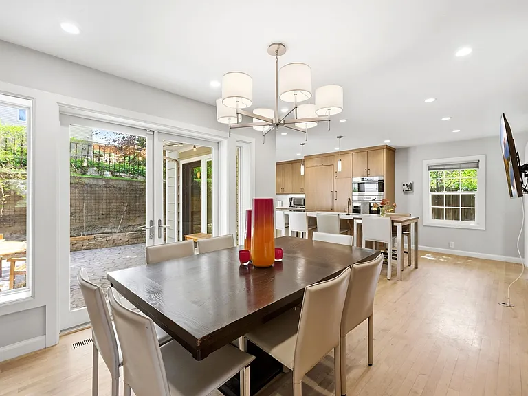 Dining room and huge kitchen.
