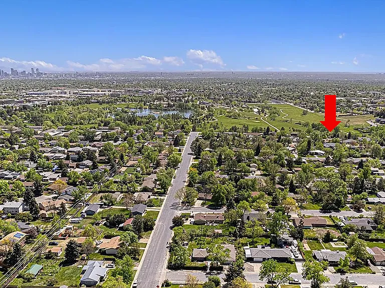 Belmar Park looking East from Garrison. Arrow points to house