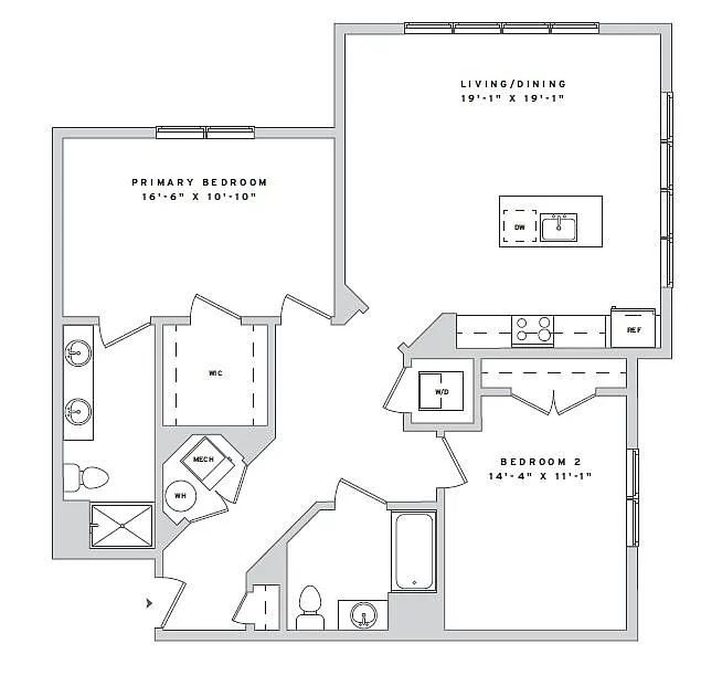 Floor plan 2 Bd 2B3