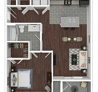 Floor plan A1 - One Bedroom