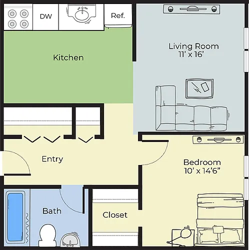 Floor plan One Bedroom