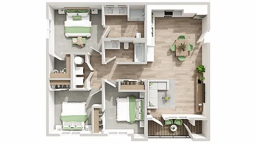 Floor plan 3 Bed 2 Bath