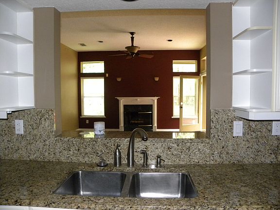 looking from kitchen to family room