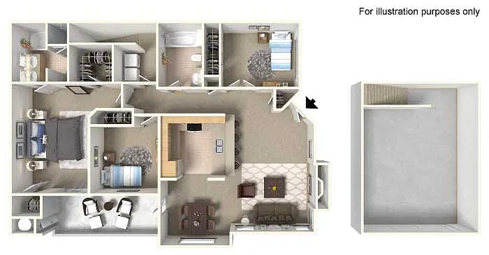 Floor plan PLAN D + 2 Car Garage