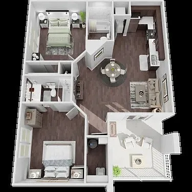Floor plan 2 bedroom 2 bath