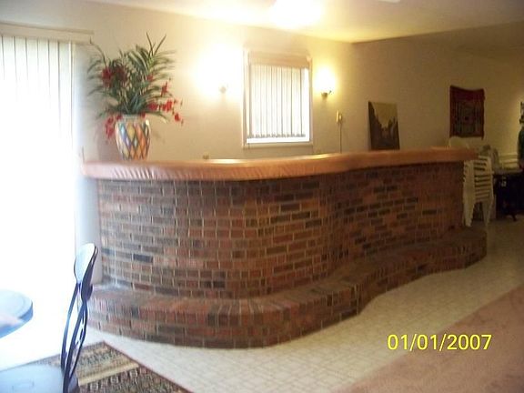 Unique carved bar in basement