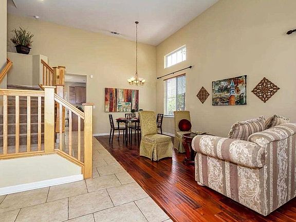 Living room and dining area view from front door