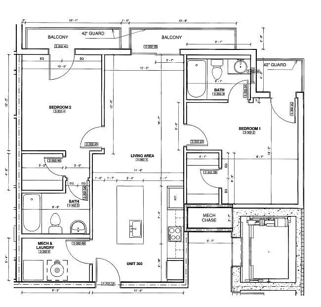 Floor plan X02 - 3 BALCONIES - NATURAL LIGHT