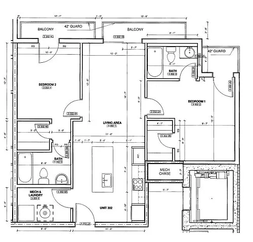 Floor plan X02 - 3 BALCONIES - NATURAL LIGHT