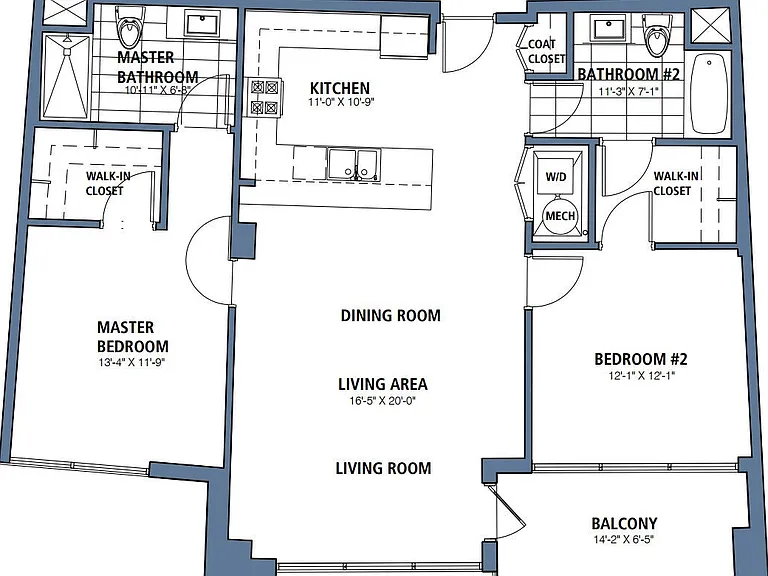 C1 floor plan Flats at East Bank