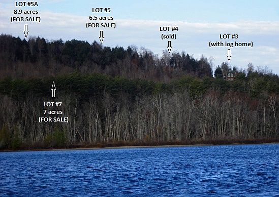 View of lots from lake 
