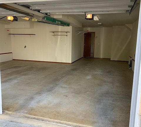 Garage with entry to house