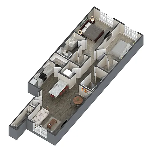 Floor plan The Pinnacle Penthouse | 2 Bedroom Townhome
