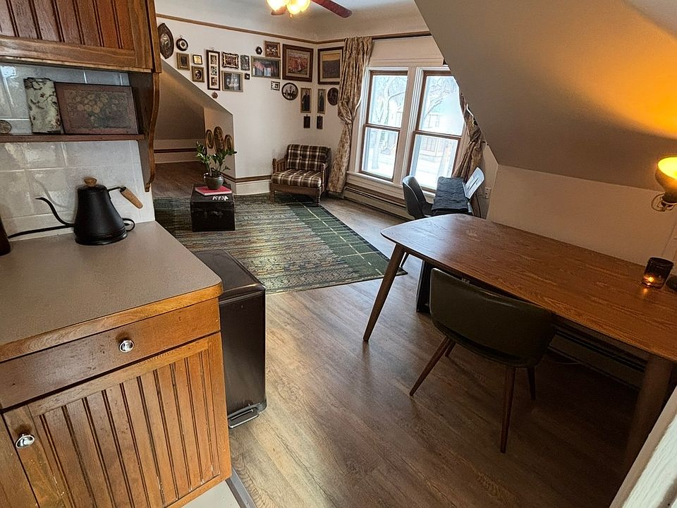 View of living room from kitchen.