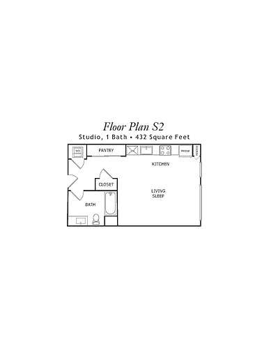 Floor plan Junior One-Bedroom S2