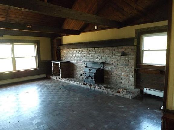 Living room with wood stove