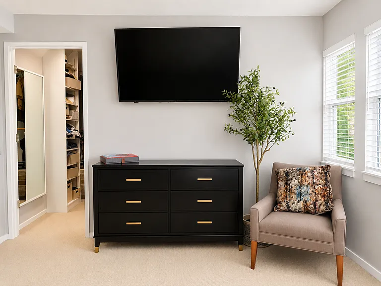 Master bedroom with private bath and walk-in closet
