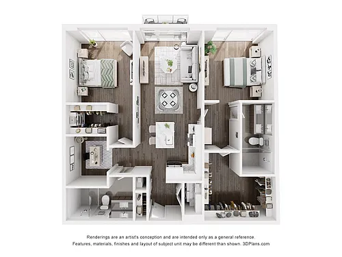 Floor plan 2 BEDROOM+DEN-3