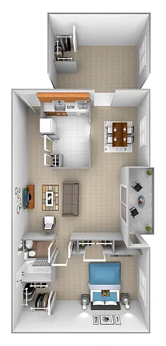 Floor plan 1 Bedroom 1 Bath