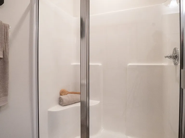 Walk-in shower in primary bathroom