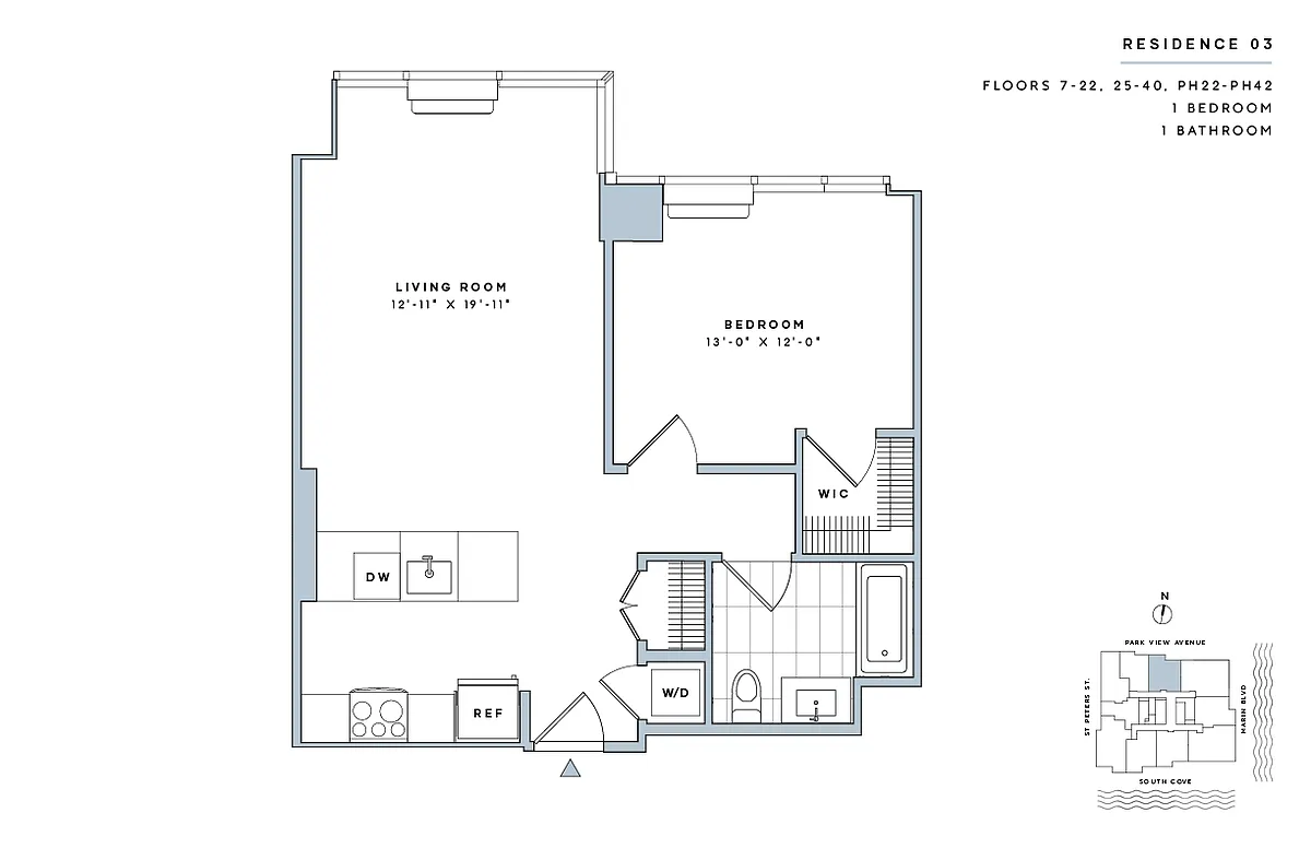 Floor plan 1 Bed/1 Bath-A.6-II