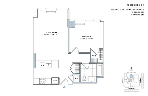 Floor plan 1 Bed/1 Bath-A.6-II