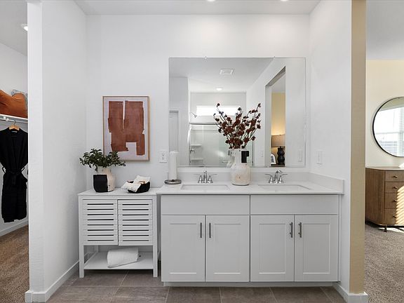 Primary Bathroom in the Leslie Floorplan modeled at Allure Vista
