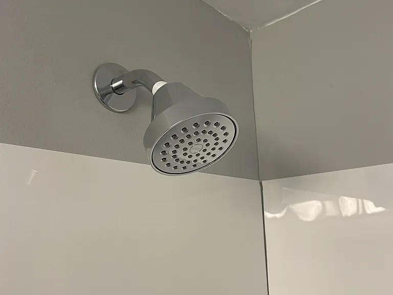 New shower surround in bathroom