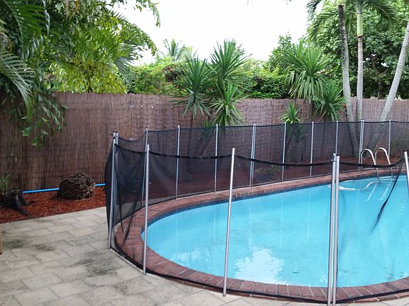 Pool with fence