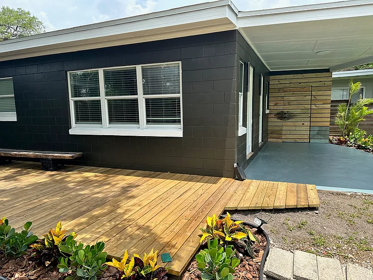 Outside patio and porch
