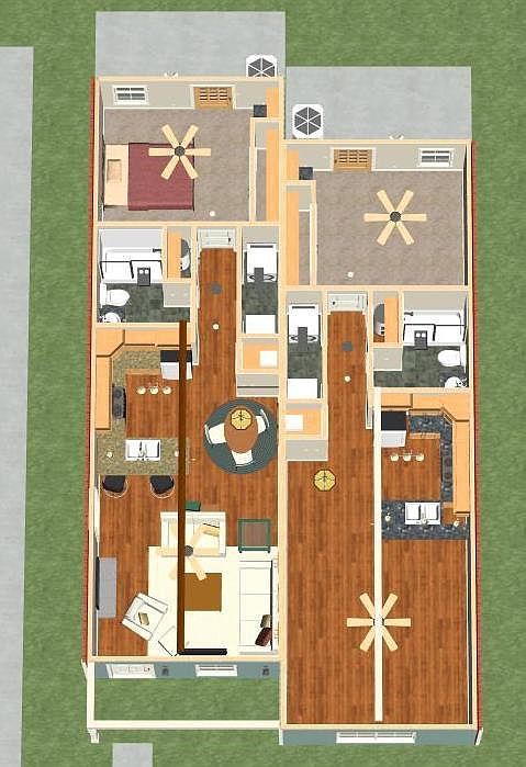 Overhead view of apartment