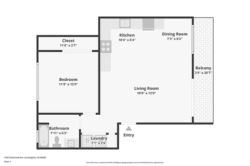 Floor plan 1 Bedroom Residence