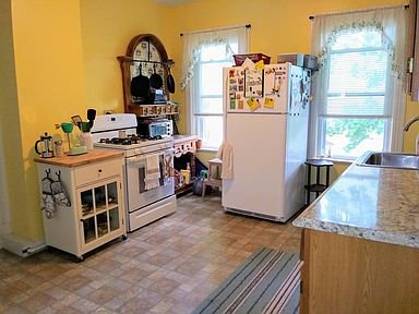 Fridge can be moved next to stove.