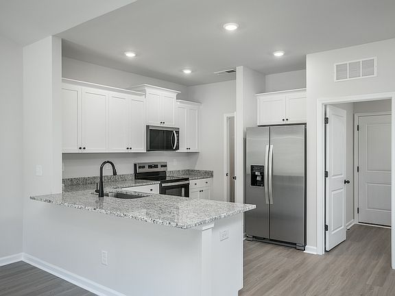 Angled view of the kitchen