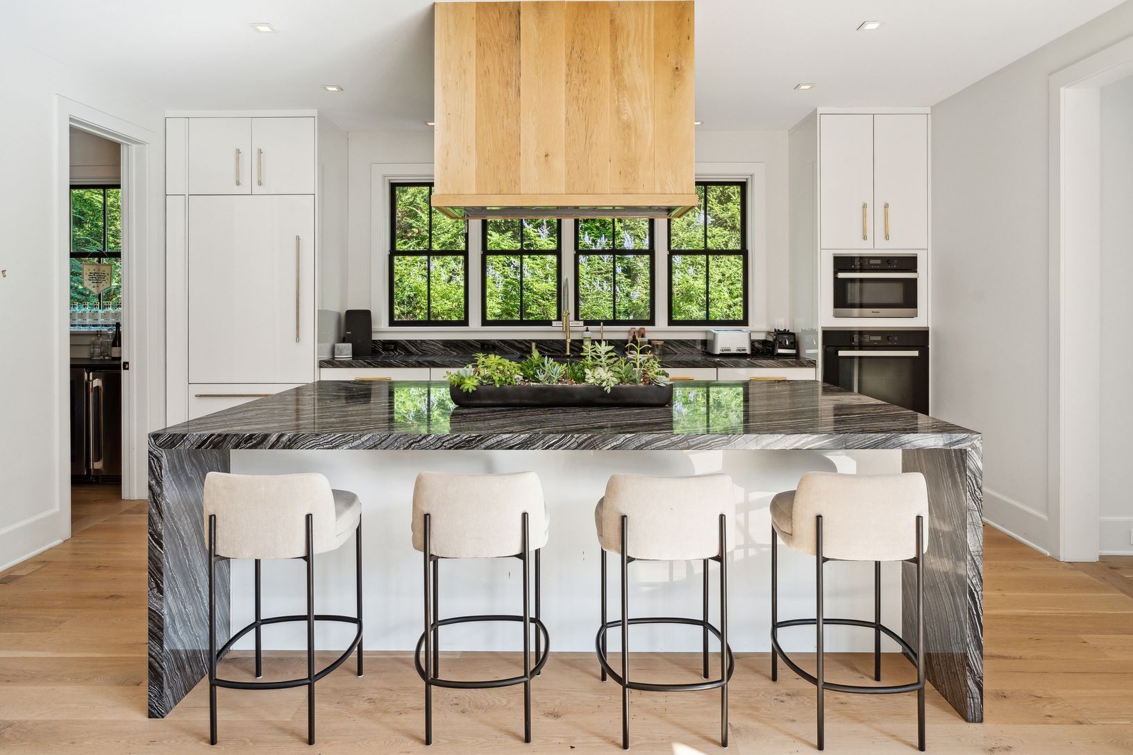 kitchen with counter stools