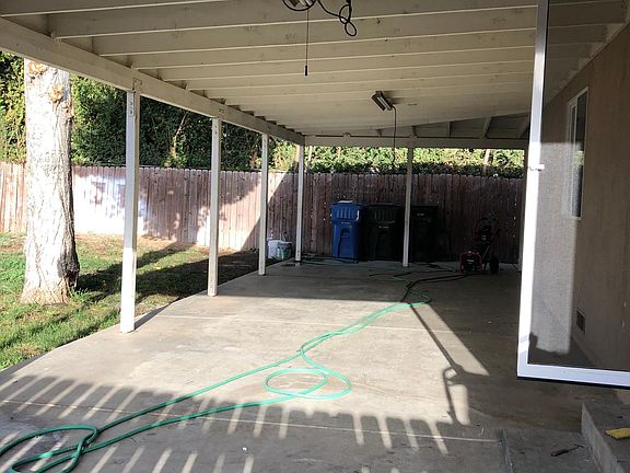Covered patio with lighting