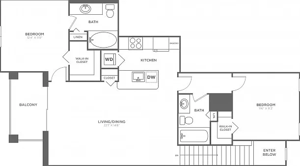 Boynton Two Bedroom Two Bath (1098 SF) Boynton Two Bedroom Two Bath (1098 SF)