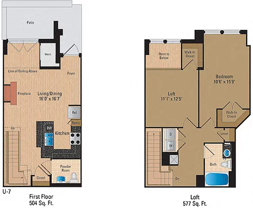 Floor plan 1 Bedroom + Den, 1 Bath 1081 SF ADL1