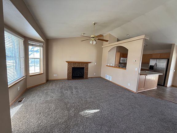 living room with gas fireplace