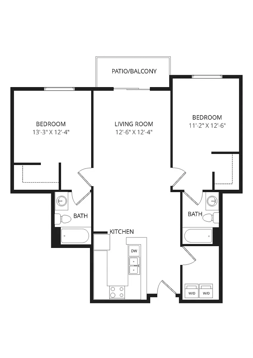 Floor plan 2x2 Finley
