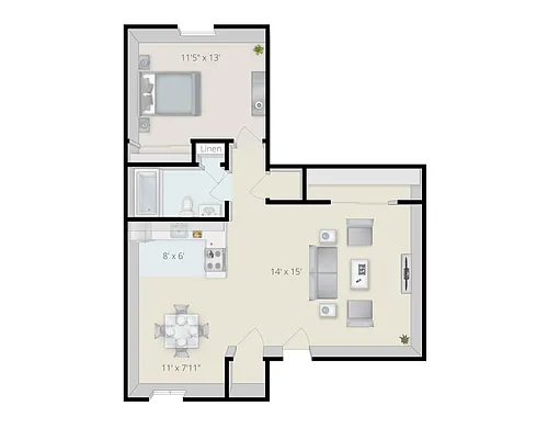 Floor plan 1 Bedroom