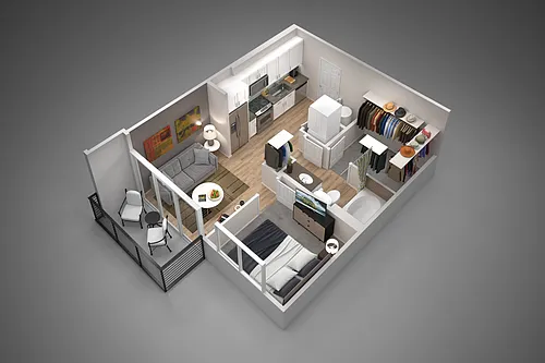 Floor plan 1 Bed/1 Bath