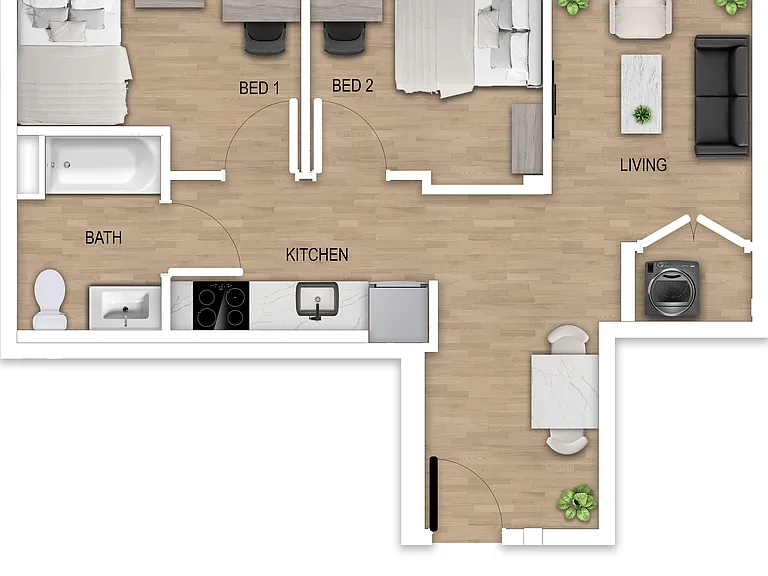 The Ivy _ Unit B2 _ 2D Colored Floor Plan _ August 11, 2025 The Ivy _ Unit B2 _ 2D Colored Floor Plan _ August 11, 2025