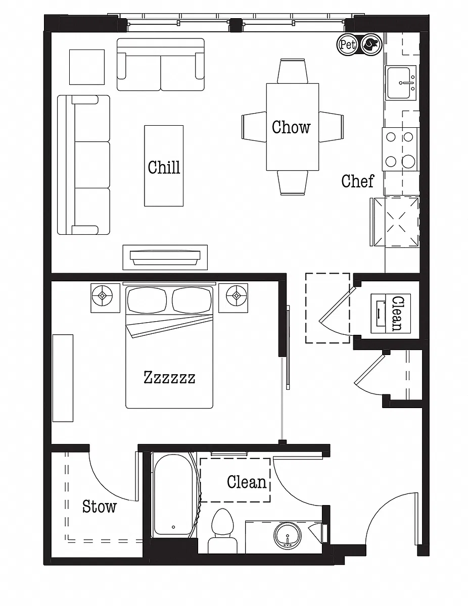 Floor plan Urban One Bedroom U1