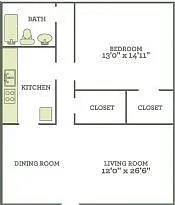 Floor plan 1 Bedroom