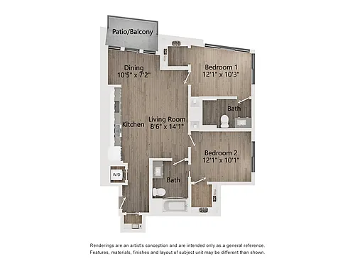 Floor plan 2 BR TYPE E